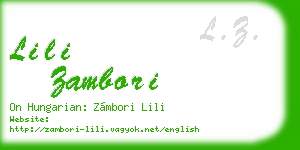lili zambori business card